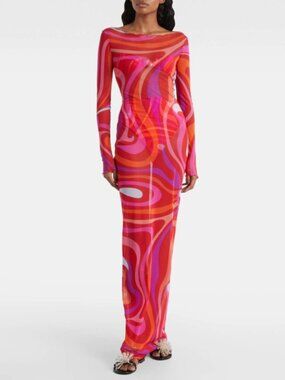 Pucci Marmo semi-sheer maxi dress